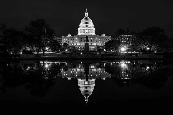 United States Capitol Natten Washington — Stockfoto