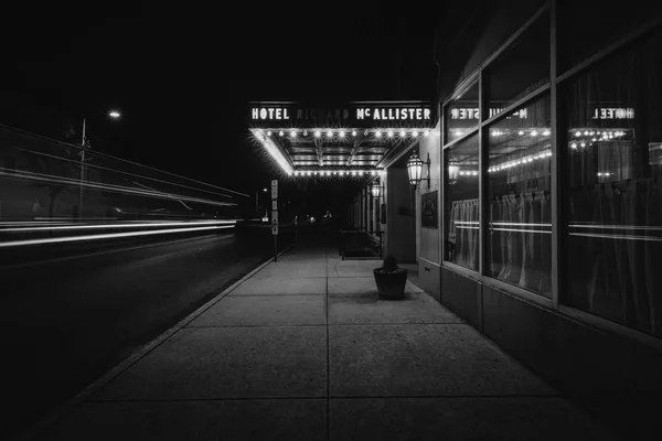 Hotel Richard Mcallister Éjjel Hannoveri Pennsylvania Belvárosában — Stock Fotó
