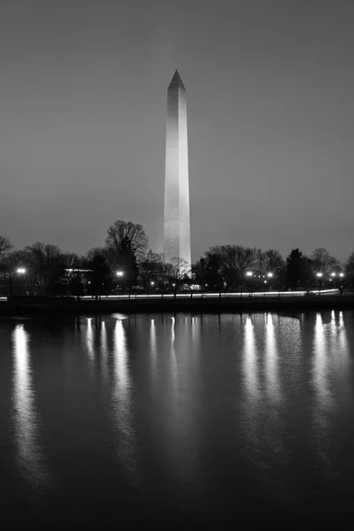 Pomnik Waszyngtona Tidal Basin Nocy Washington — Zdjęcie stockowe