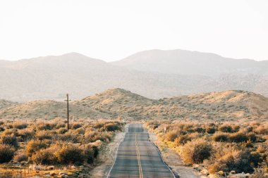 Pioneertown, Kaliforniya'da çölde tepelik bir yol
