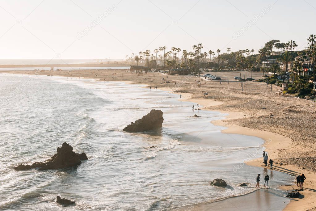 View of the Main Beach in Corona del Mar, Newport Beach, Califor