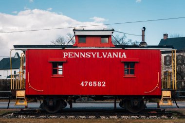 Yeni Oxford, Pennsylvania'da bir kırmızı vagon