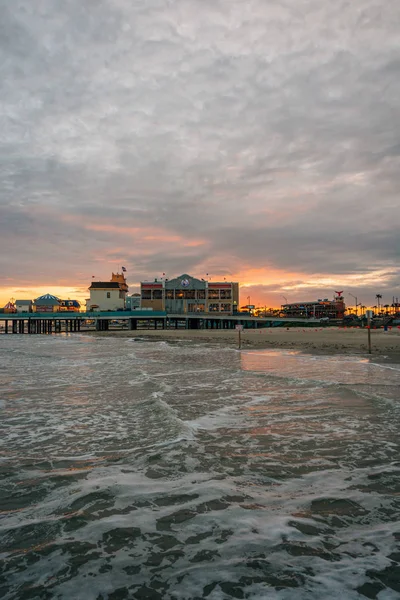 Tramonto sulla spiaggia di Galveston, Texas — Foto Stock