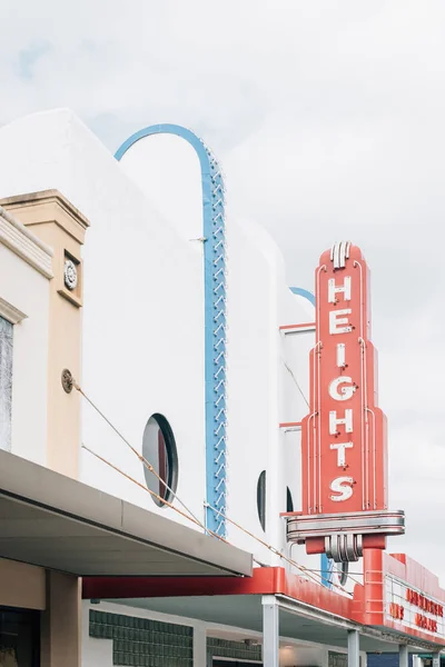 Znak The Heights Theater, Houston, Teksas — Zdjęcie stockowe