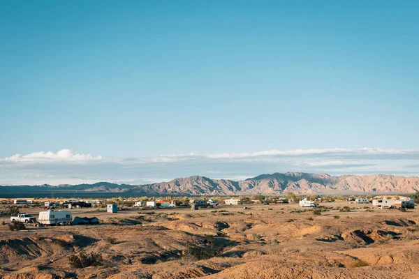 Vista del paisaje desértico en Slab City, California —  Fotos de Stock