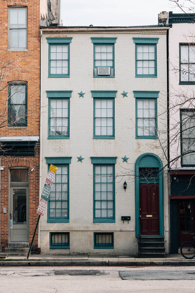 Row house in Ridgely's Delight, Baltimore, Maryland
