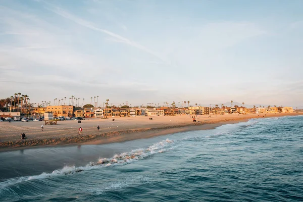 Vista da praia em Seal Beach, Orange County, Califórnia — Fotografia de Stock