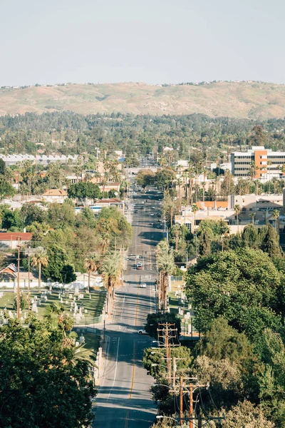 Vista do centro de Riverside do Monte Rubidoux, em Riverside, Ca — Fotografia de Stock