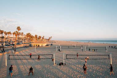 Plajda Voleybol, Huntington Beach, Orange County, Cal