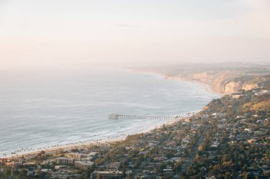 View of Scripps Pier and the Pacific Coast from Mount Soledad in clipart