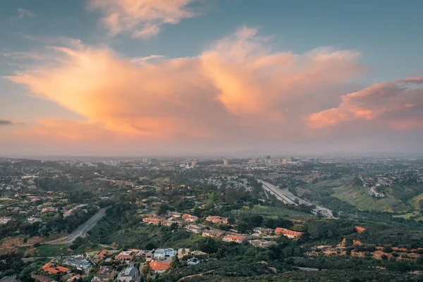 Pohled na západ slunce z Mount Soledad v La Jolla, San Diego, Kalifornie — Stock fotografie
