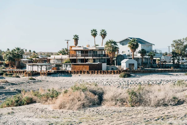 Σπίτια στο Salton Sea Beach, Καλιφόρνια — Φωτογραφία Αρχείου