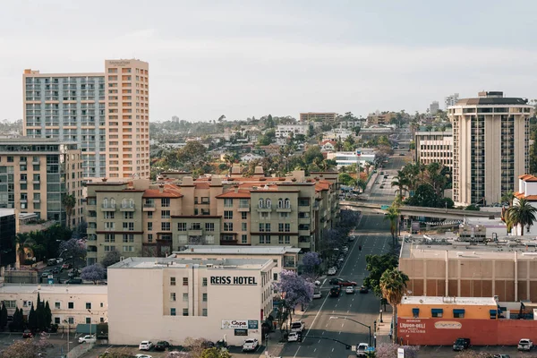 Widok na 1st Avenue w centrum San Diego, Kalifornia — Zdjęcie stockowe