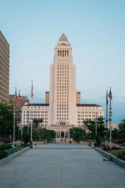 City Hall seen from Grand Park, in downtown Los Angeles, Califor — Stock Photo, Image