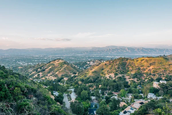 Vista del paisaje del Valle de San Fernando desde Mulholland Drive, en Los — Foto de Stock