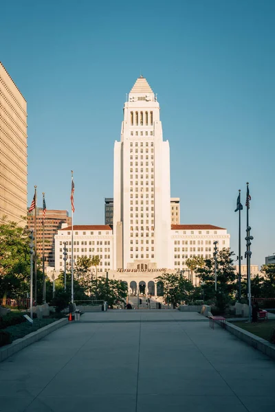 Rathaus vom großen Park aus gesehen, in der Innenstadt von Los Angeles, califor — Stockfoto