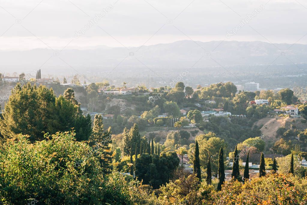 San Fernando Valley landscape view from Mulholland Drive, in Los