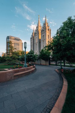 Yürüyüş yolu ve Salt Lake Lds Tapınağı, Temple Meydanı'nda, Salt 