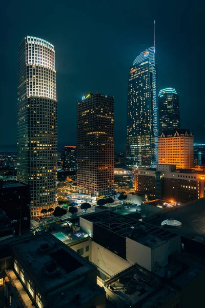 Los Angeles şehir merkezinde cityscape silüeçizgisi manzarası, Kaliforniya — Stok fotoğraf