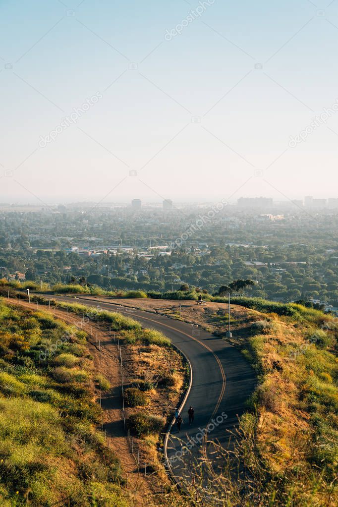 View of the road to Baldwin Hills Scenic Overlook, in Los Angele