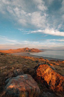 Gün batımında Büyük Tuz Gölü manzarası, Antilop Adası Eyaleti 