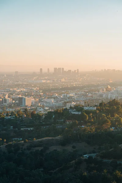 Griffith Gözlemevi'nden akşam manzarası, Los Angeles, Californ — Stok fotoğraf