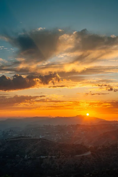 Sunset View från Griffith Observatory, i Los Angeles, Calif — Stockfoto