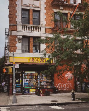 Corner deli in Williamsburg, Brooklyn, New York City clipart