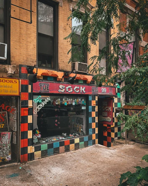 Obchod Ponožkami Saint Marks Place East Village Manhattan New York — Stock fotografie