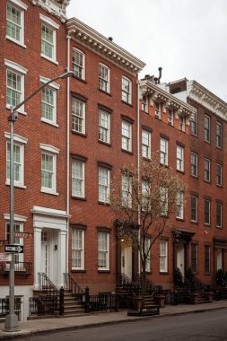 Waverly Place 'deki konut binaları, West Village, Manhattan, New York