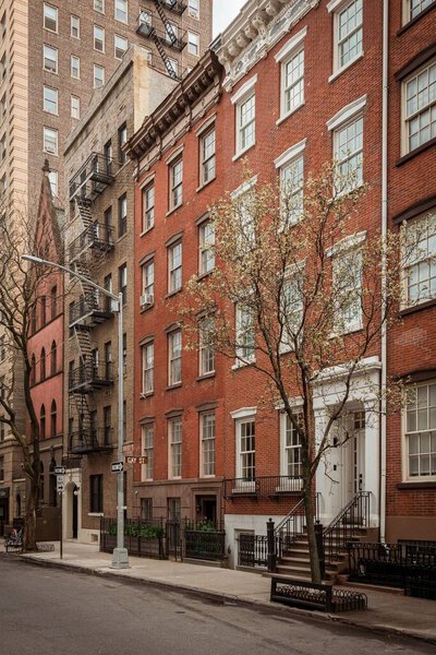 Residential buildings on Waverly Place, in the West Village, Manhattan, New York City