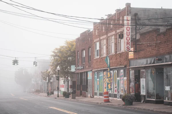 Sabah Sisi Olan Ana Caddedeki Binalar Ellenville New York — Stok fotoğraf