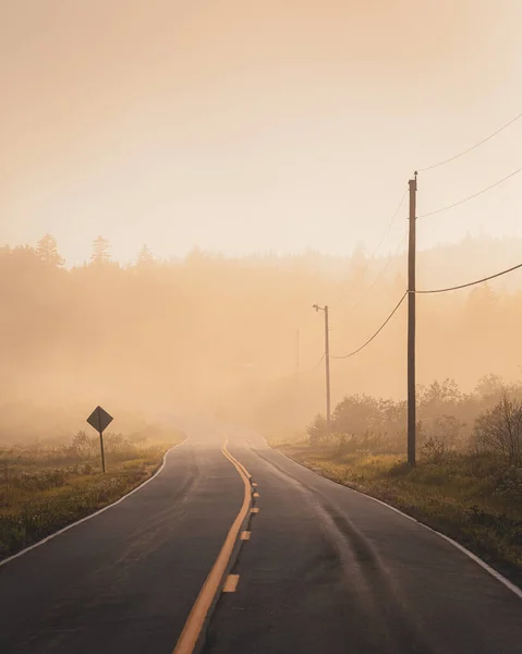 Lubec Maine Bir Yolda Sis — Stok fotoğraf