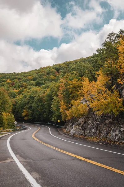 Cor Outono Longo New York Route Nas Montanhas Shawangunk Nova — Fotografia de Stock