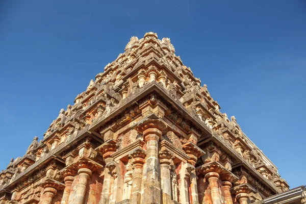 12世纪由拉贾拉贾 乔拉伊建造的空中寺庙 这座寺庙是公认的联合国教科文组织世界遗产纪念碑 Kumbakonam Darasuram Tamilnadu India — 图库照片
