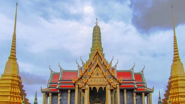 Grand Palace Emerald Buddha Temple Bangkok Sierpnia 2012 Szeroki Widok — Zdjęcie stockowe