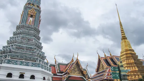 Grand Palace Emerald Buddha Temple Bangkok Agosto 2012 Amplia Vista — Foto de Stock