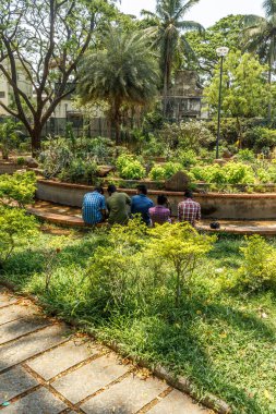 ağaçlar, bitkiler ile kaplı açık doğal bahçe