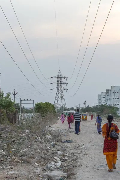 Электроподстанция в Ченнаи, Индия, где электричество — стоковое фото