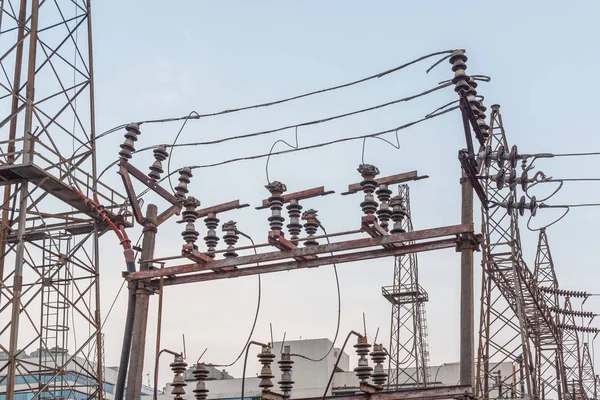 Subestación de energía eléctrica en Chennai India, donde la electricidad — Foto de Stock