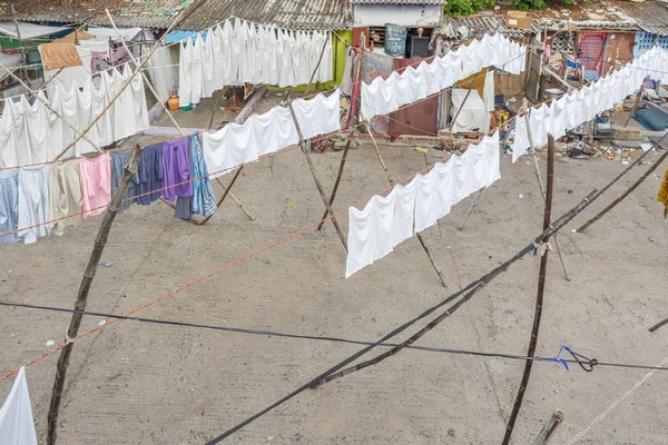 Dhobi Gana es una conocida lavandería al aire libre en Chennai India . — Foto de Stock