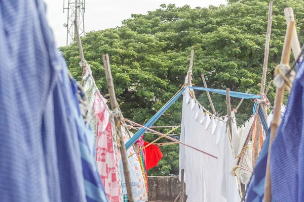 Dhobi Gana es una conocida lavandería al aire libre en Chennai India . — Foto de Stock