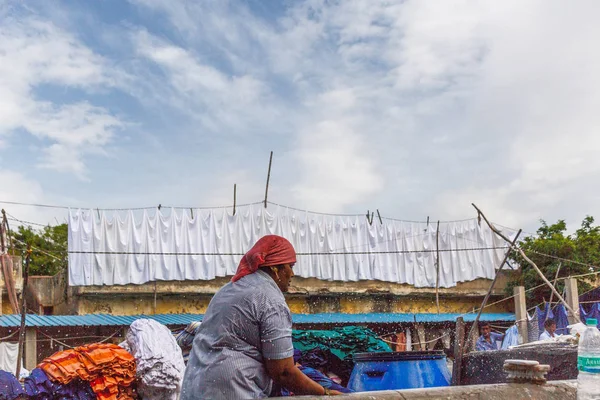 Chennai Inde 10 juin 2018 Dhobi Gana est un bien connu en plein air l — Photo