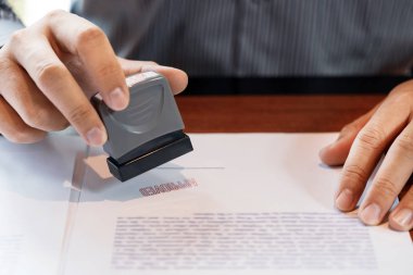 işadamı el noter kamu el mürekkep appoval Stamper damgalama