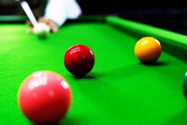 Oyun snooker bilardo veya açılış kare oyuncu hazır için bal