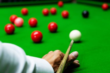 Oyun snooker bilardo veya açılış kare oyuncu hazır için bal