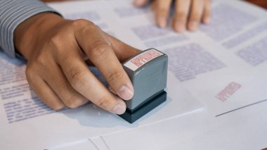 işadamı el noter kamu el mürekkep appoval Stamper damgalama