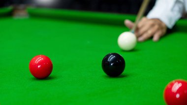 Oyun snooker bilardo veya açılış kare oyuncu hazır için bal