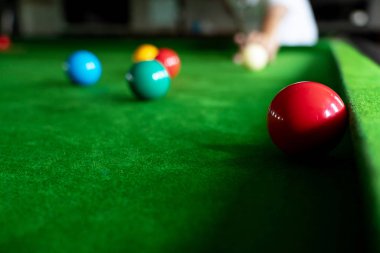 Oyun snooker bilardo veya açılış kare oyuncu hazır için bal