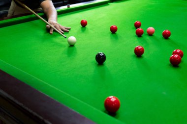 Oyun snooker bilardo veya açılış kare oyuncu hazır için bal